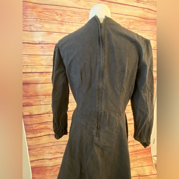 Handmade Black Long Sleeve Amish Peasant Maxi Dress, Size Small - Picture 6 of 7